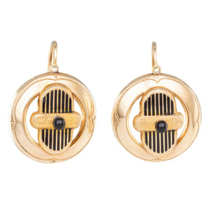 Gold & Enamel Earrings