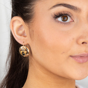 Gold & Enamel Earrings