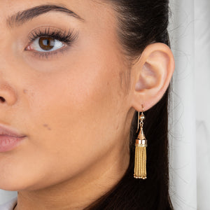 Two Tone 14ct Tassel Earrings
