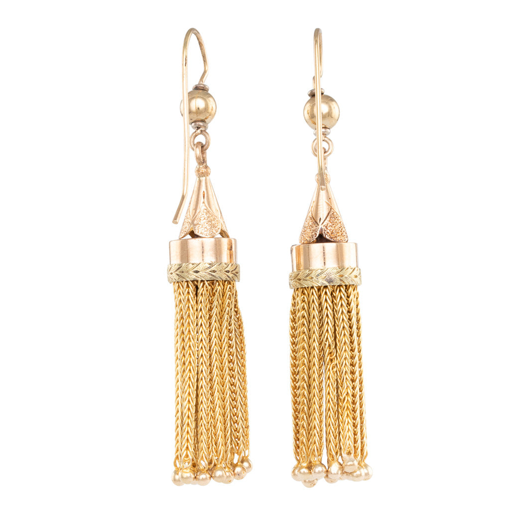 Two Tone 14ct Tassel Earrings