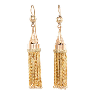 Two Tone 14ct Tassel Earrings