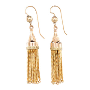 Two Tone 14ct Tassel Earrings