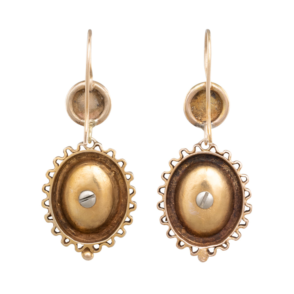 Victorian Gold Earrings with Birds