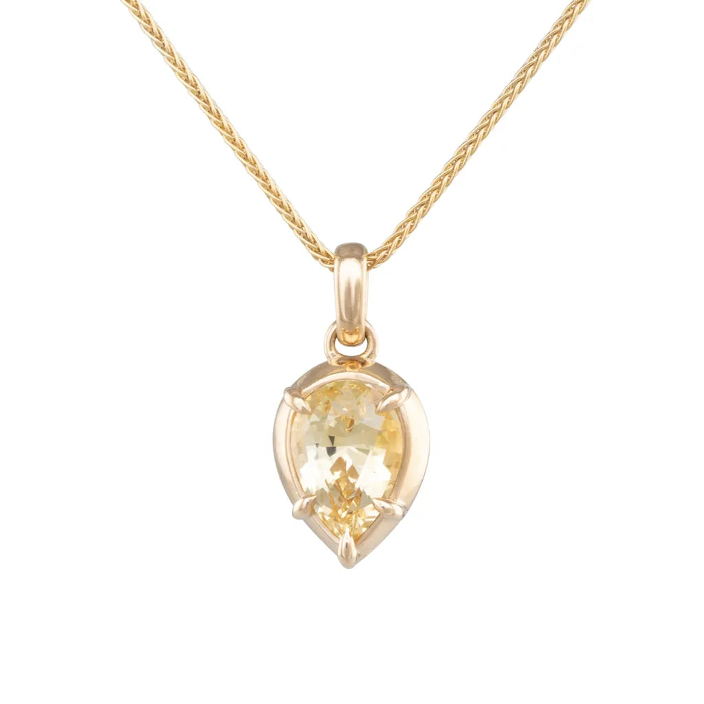 Pear cut Yellow Sapphire Pendant
