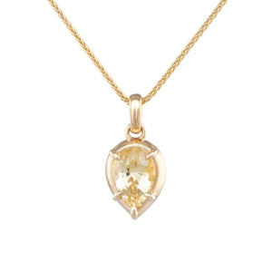 Pear cut Yellow Sapphire Pendant