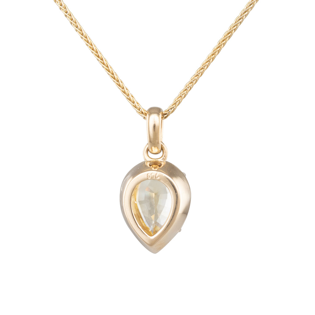 Pear cut Yellow Sapphire Pendant