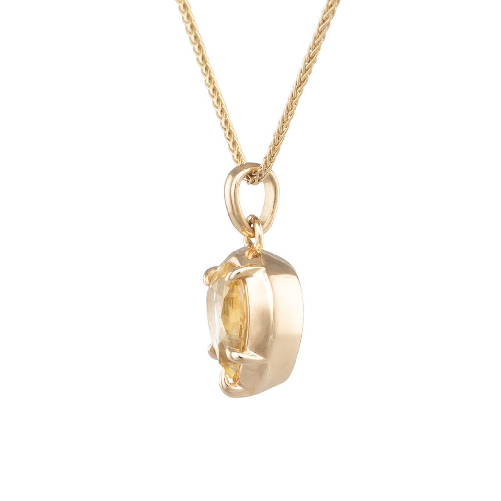 Pear cut Yellow Sapphire Pendant