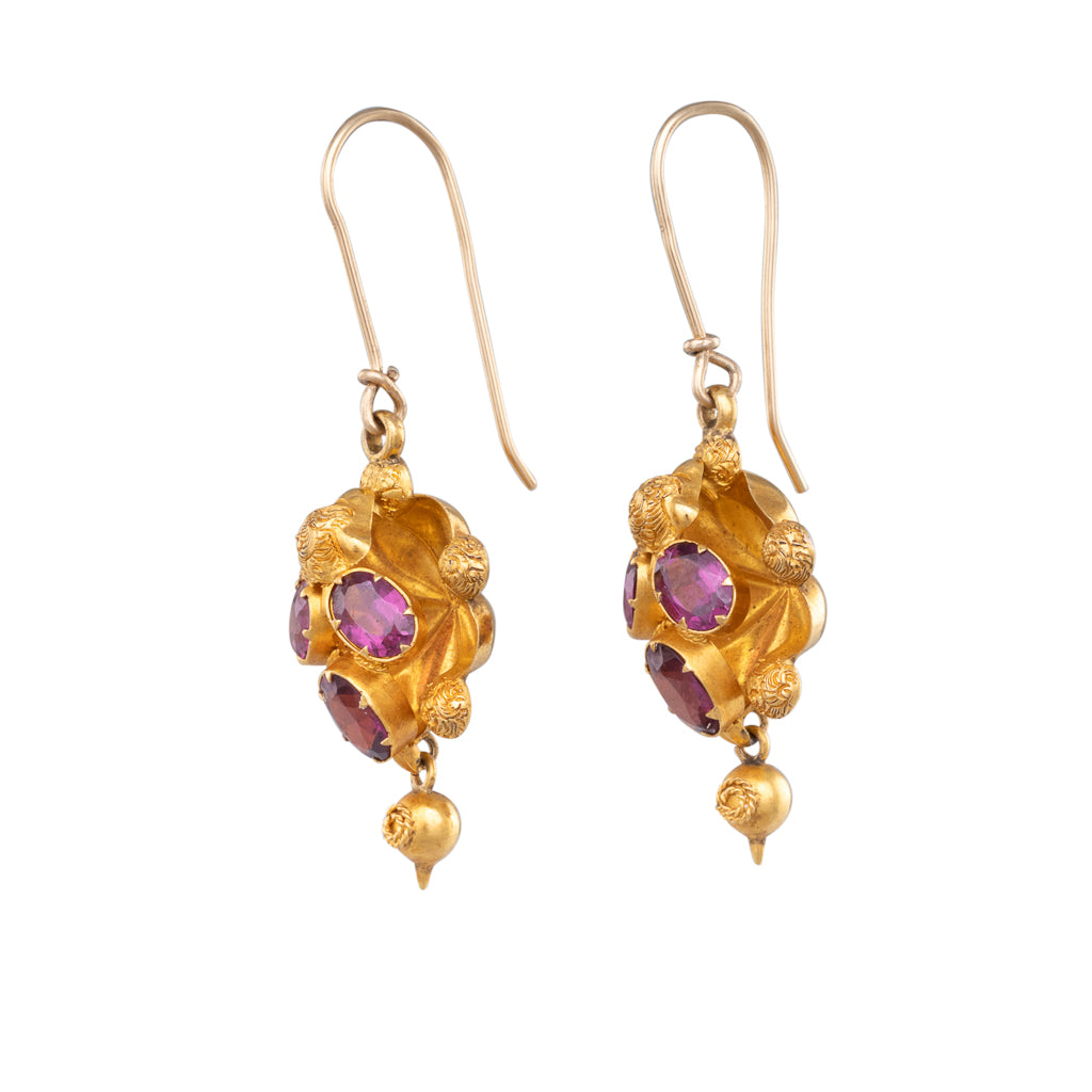 Victorian Gold & Garnet Earrings