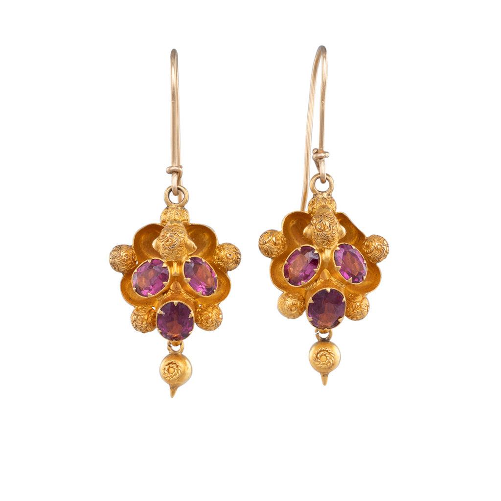 Victorian Gold & Garnet Earrings