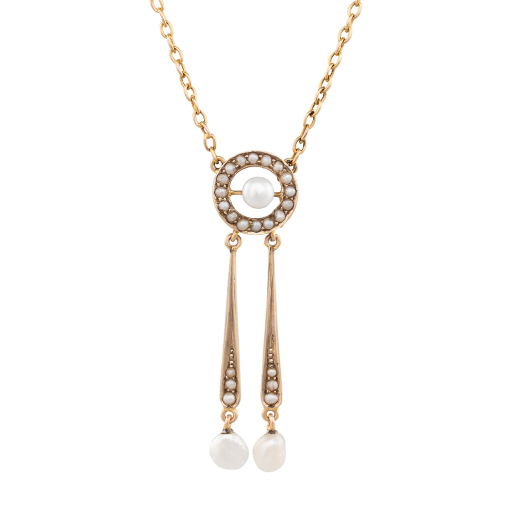 Seed Pearl Drop Pendant