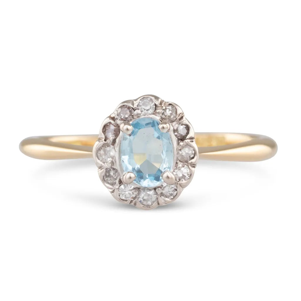 Aquamarine Cluster Ring