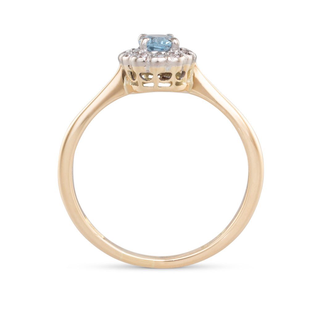 Aquamarine Cluster Ring