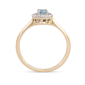 Aquamarine Cluster Ring