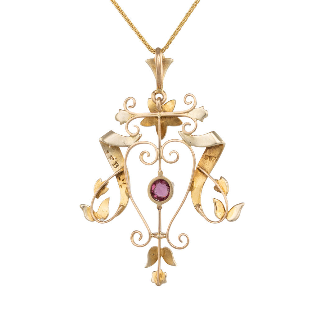 Antique Pendant with Seed Pearls