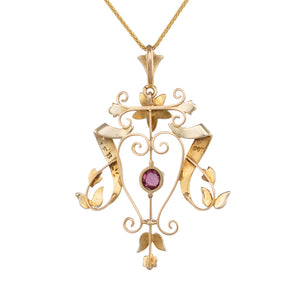 Antique Pendant with Seed Pearls