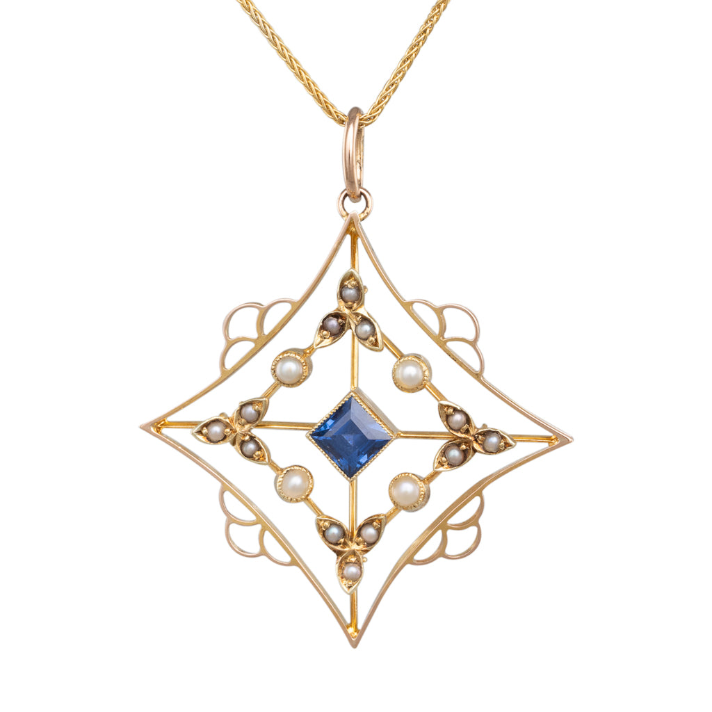 Antique Pendant with Seed Pearls