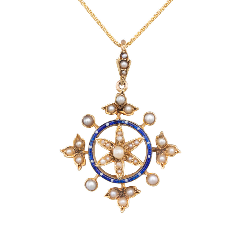 Antique Pendant with Seed Pearls