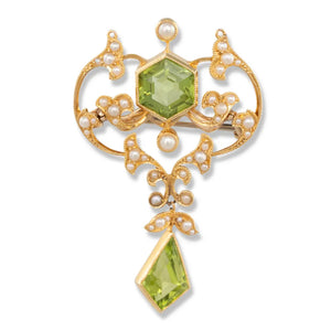 Antique Brooch with Peridot