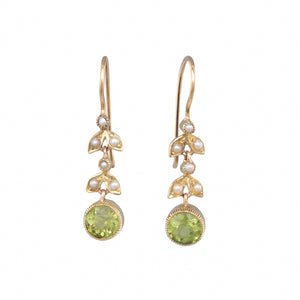 Peridot & Seed Pearl Earrings