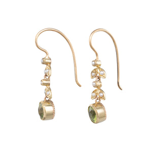 Peridot & Seed Pearl Earrings