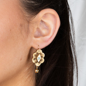 Victorian Gold Earrings with Opals