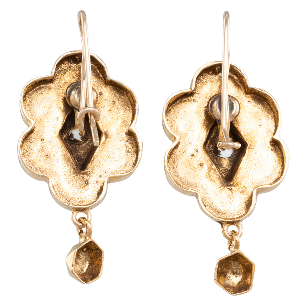 Victorian Gold Earrings with Opals