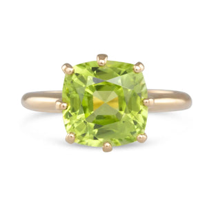 Cushion Cut Peridot Ring