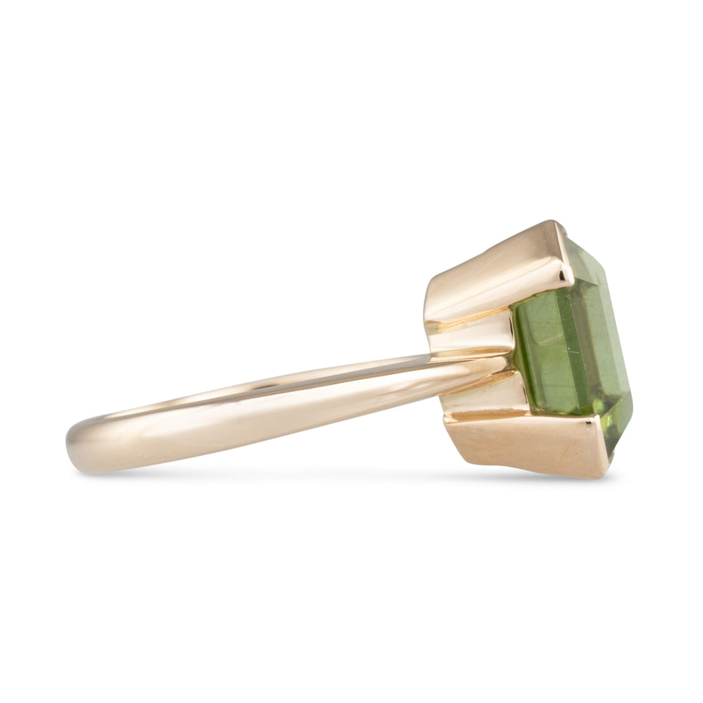 Emerald Cut Peridot Ring