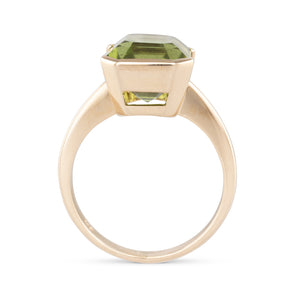 Emerald Cut Peridot Ring
