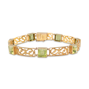 Antique Gold & Peridot Bracelet