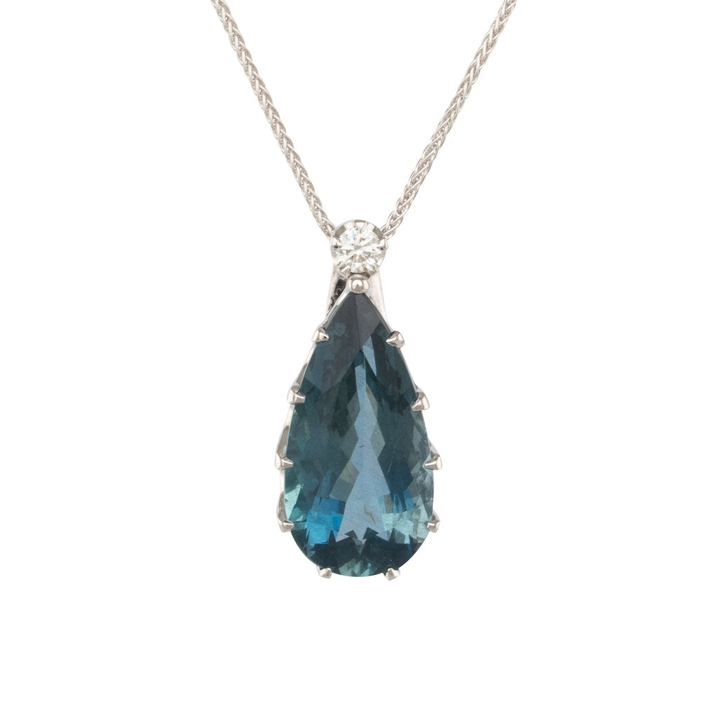 Pear Cut Aquamarine Pendant