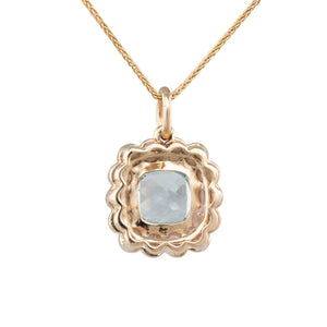 Aquamarine & Pearl Cluster Pendant