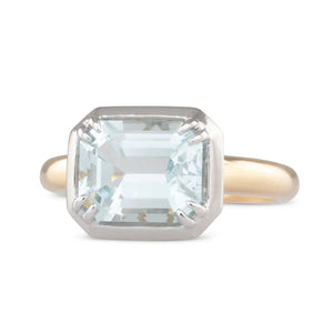 Emerald Cut Aquamarine Ring