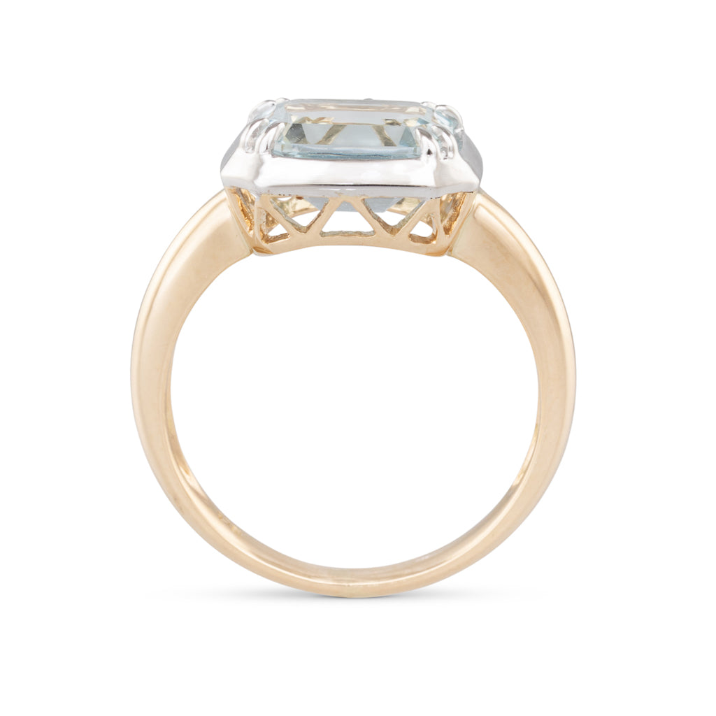 Emerald Cut Aquamarine Ring