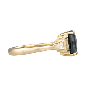 Unheated Blue Spinel & Diamond Ring