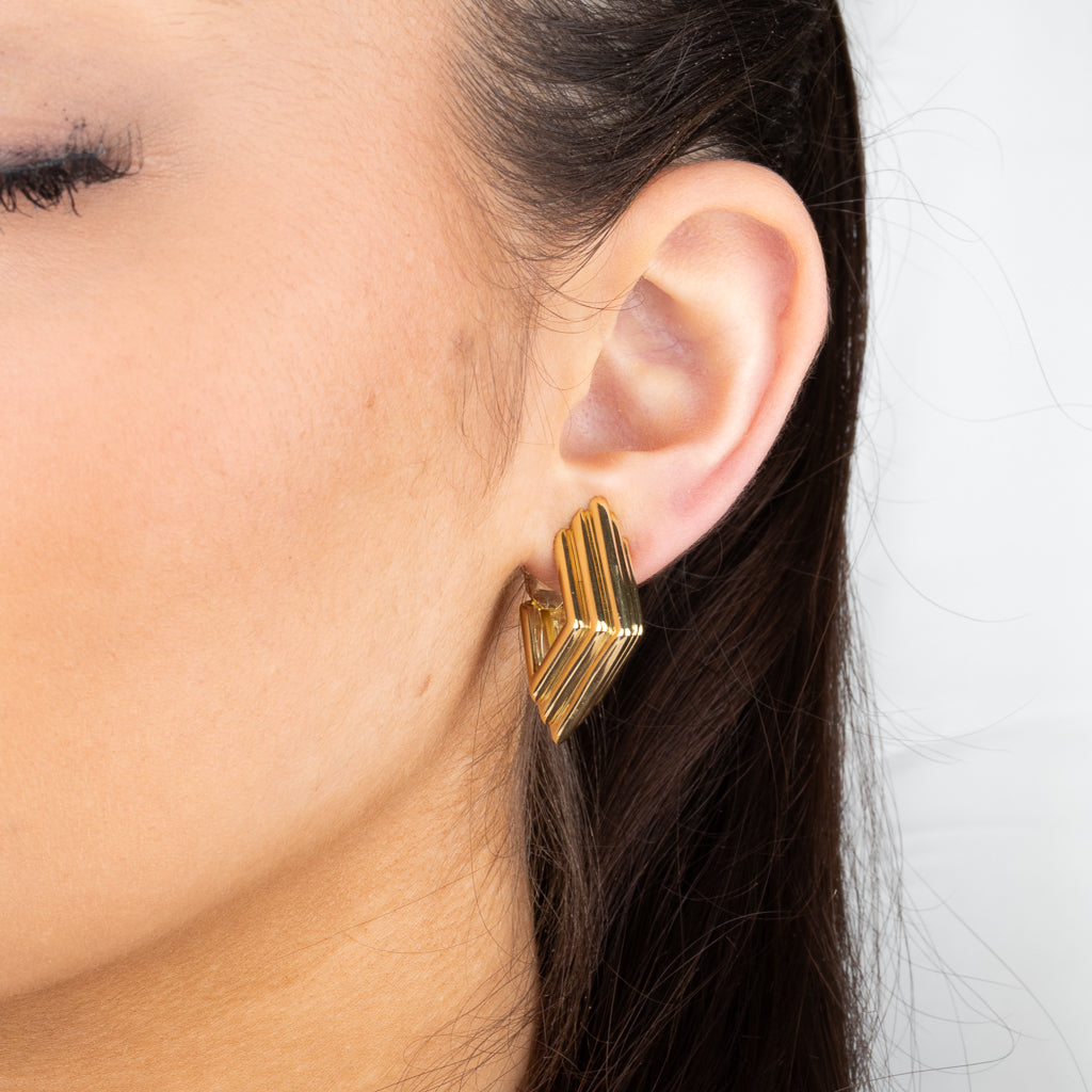 Geometric Clip on Earrings