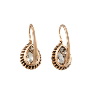 Antique Pear Cut Diamond Earrings