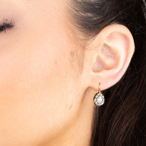 Antique Pear Cut Diamond Earrings