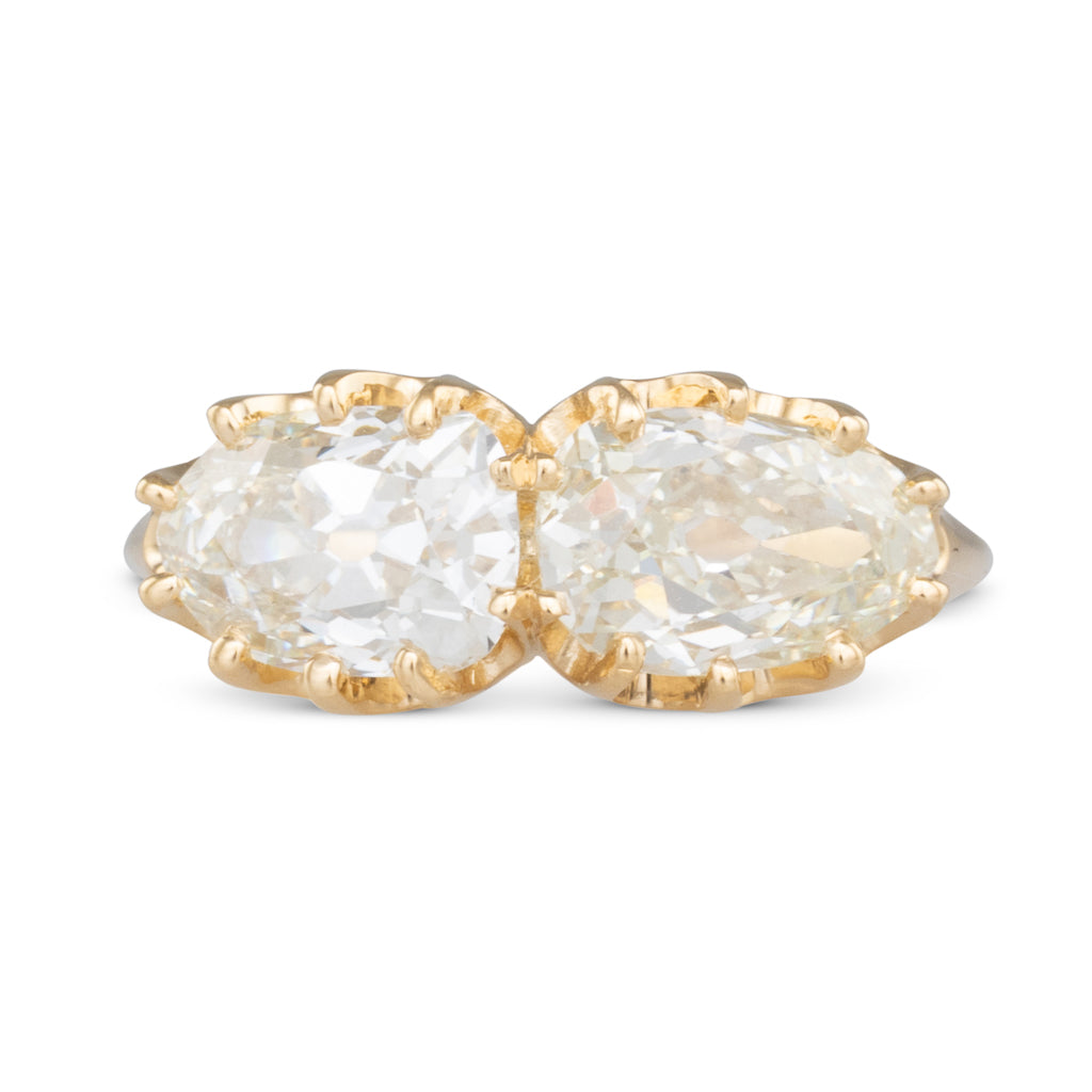 Double Pear Cut Diamond Ring