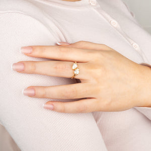 Pear cut Diamond Toi et Moi Ring