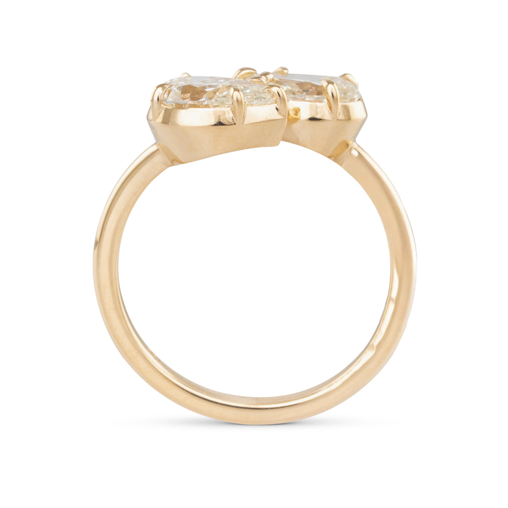 Pear cut Diamond Toi et Moi Ring