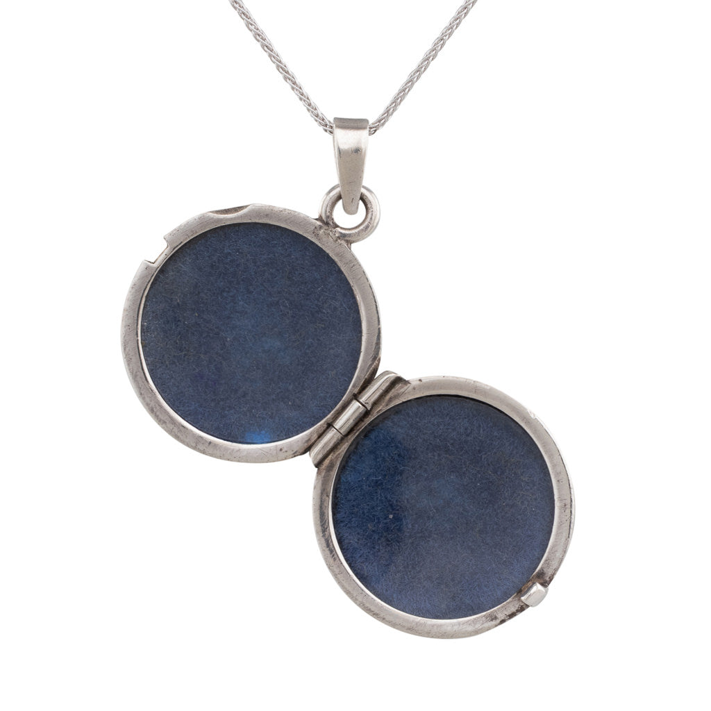 Round Silver Floral Locket