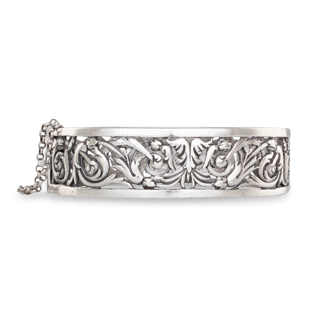 French Silver Ajoure Bangle