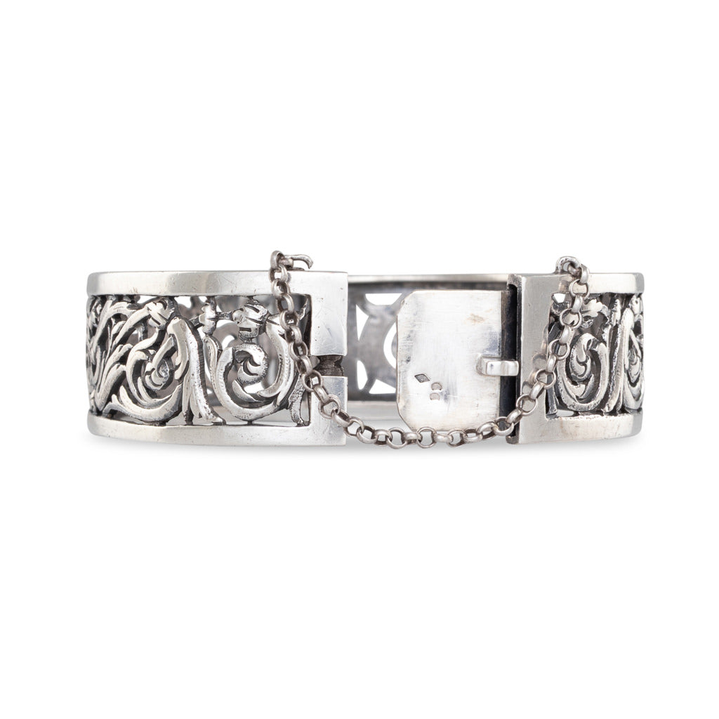 French Silver Ajoure Bangle