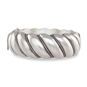 French Silver Bangle