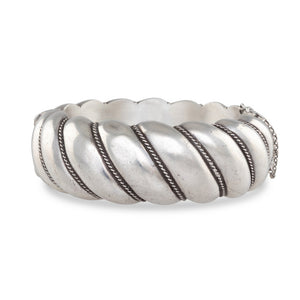 French Silver Bangle