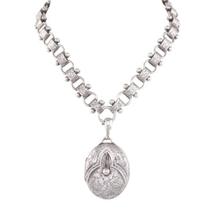 Antique Silver Locket and Collar