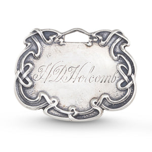 Silver Art Nouveau Luggage Tag