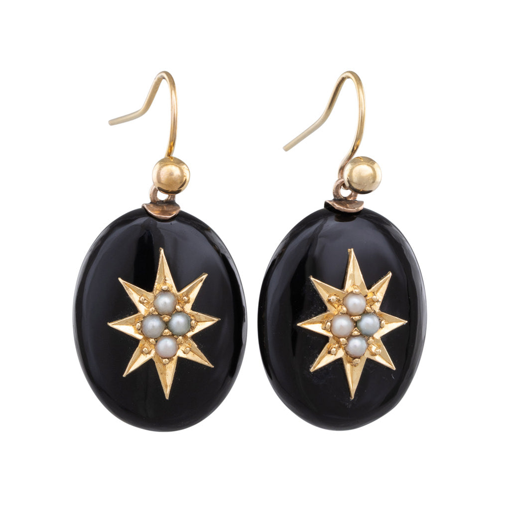 Antique Onyx Earrings