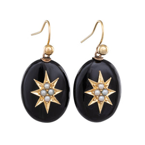 Antique Onyx Earrings